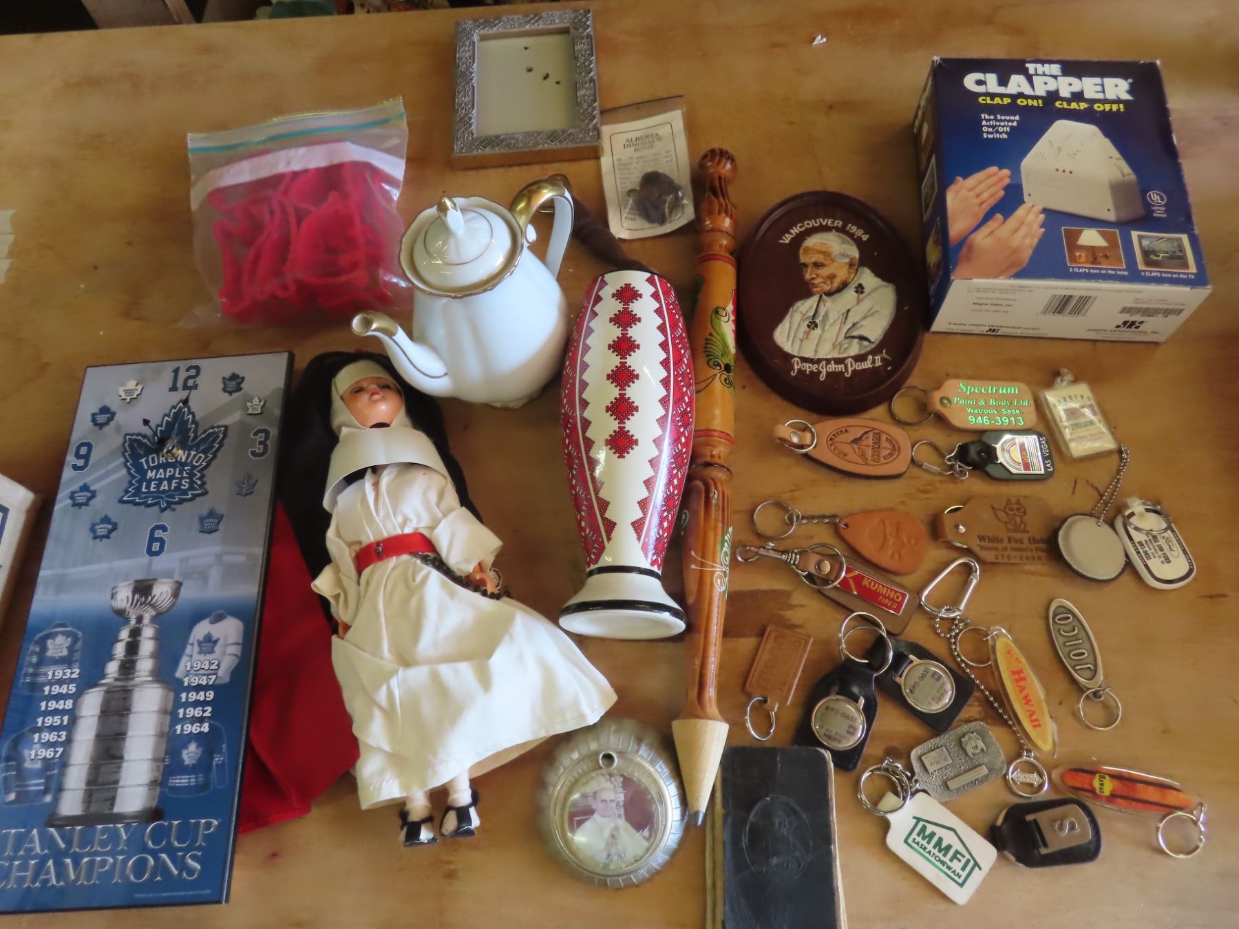 religious items , the clapper , key chains , decorative hand painted ...