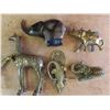 Image 3 : brass giraffes , elephants , alligator clip