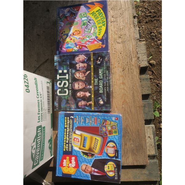 box of board games and magazines
