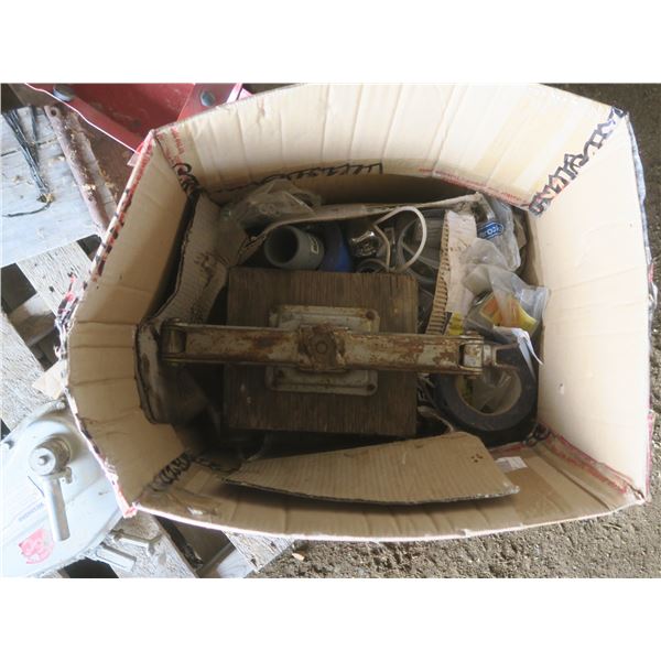 box of assorted items