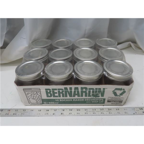 12 500ml bernardin canning jars new sealed box