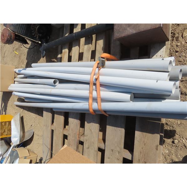 lot of 2" pvc pipe with a box of corners and t's