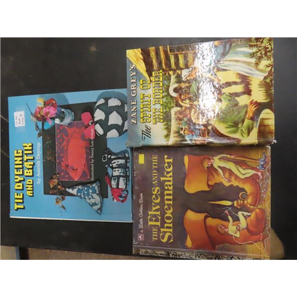 3 antique books the dyeing and batik , elves and the shoe maker