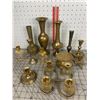 Image 1 : VINTAGE BRASS VASES AND CANDLE HOLDERS