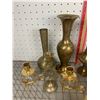 Image 2 : VINTAGE BRASS VASES AND CANDLE HOLDERS