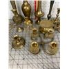 Image 4 : VINTAGE BRASS VASES AND CANDLE HOLDERS