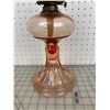 Image 2 : ANTIQUE PINK DEPRESSION GLASS OIL LAMP