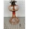 Image 3 : ANTIQUE PINK DEPRESSION GLASS OIL LAMP