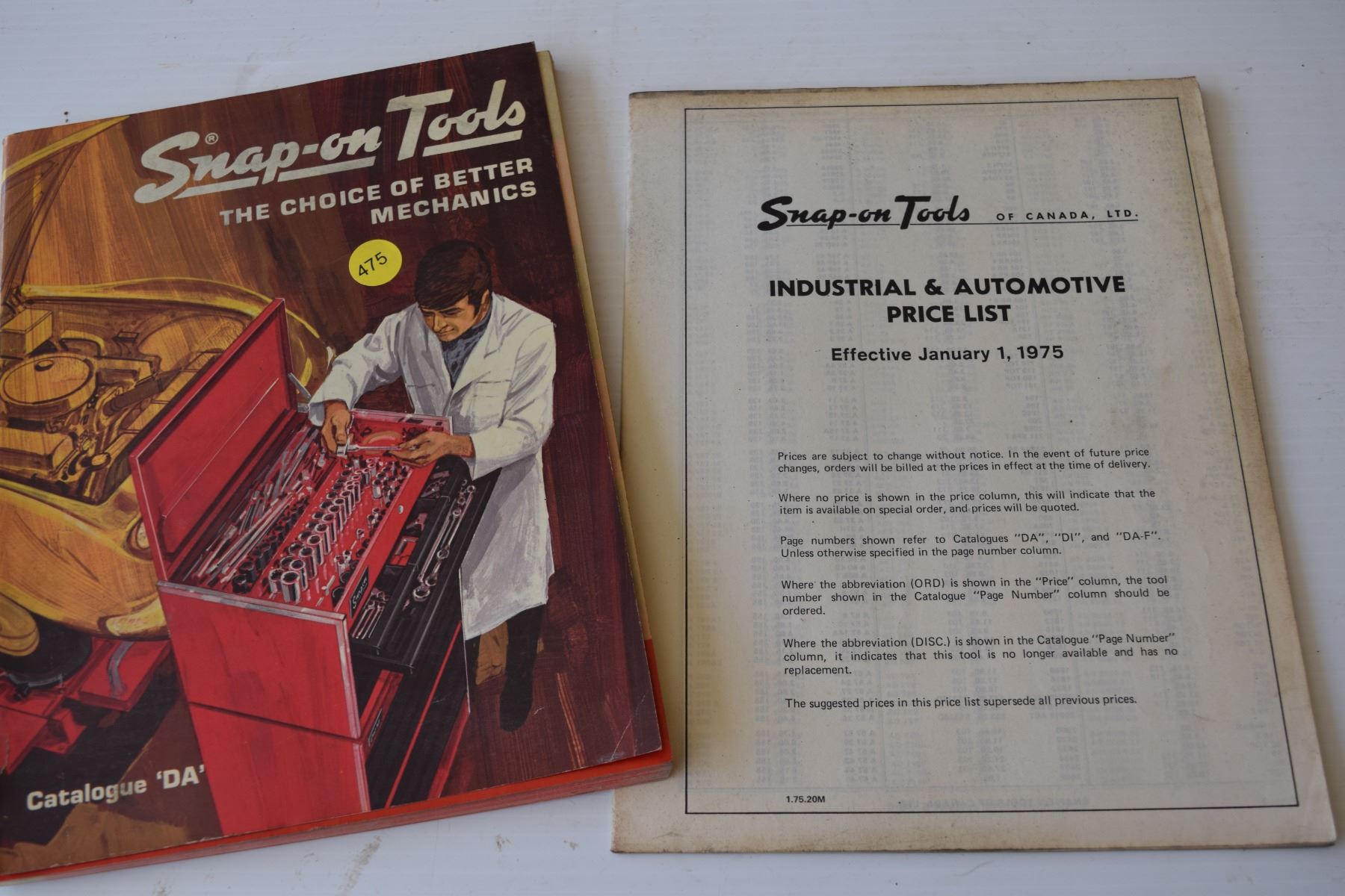 1975 Snapon Tools catalog Schmalz Auctions