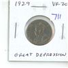 Image 1 : 1929 George V Nickel 5 Cents. Issued during the first year of the Great Depression. VF-20.