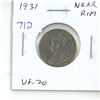 Image 1 : 1931 Near Rim George V Nickel 5 Cents. S Near Rim. VF-20.