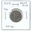 Image 1 : 1933 Near Rim George V Nickel 5 Cents. S Near Rim. VF-20.