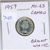 Image 1 : 1959 Canadian Silver 10 Cents. MS-63 with Cameo. Bright White.