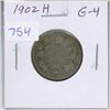 Image 1 : 1902H Canadian Silver 25 Cents. Heaton Mint. Only Heaton Mint 25 Cents issued for Edward VII. G-4.