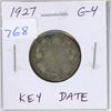 Image 1 : 1927 Canadian Silver 25 Cents. G-4. Key Date.