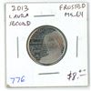 Image 1 : 2013 Laura Secord 25 Cents. War of 1812 heroine. Frosted MS-64.