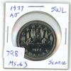 Image 1 : 1977 Attached Jewel Short Water Lines Nickel Dollar. MS-63. Scarce.
