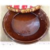 Image 3 : Vintage 11" cherry pie plate/keeper with lid.  No marking, possibly made in Portugal.  Some missing 