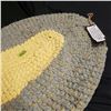 Image 2 : handmade rag rug, yellow/green-gray - never used, 32"x24"