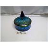 Image 1 : Vintage Indiana Glass Blue Irisdescent Carnival Glass Candy Dish