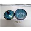 Image 3 : Vintage Indiana Glass Blue Irisdescent Carnival Glass Candy Dish