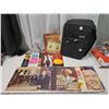 Image 1 : 7 Assorted vinyl records & black luggage case