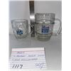 Image 1 : two beer mugs "Molson mega keg, Old Milwaukee"
