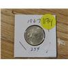Image 1 : 1967 silver canadian quarter