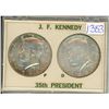 Image 1 : 2 1964 Silver Kennedy Half Dollars