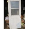 Image 1 : 79"H x 31.5"W white exterior door with window RH in-swing