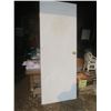 Image 1 : 79.75"H x 30"W plain painted white wooden interior door LH in-swing