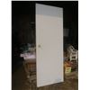 Image 1 : 80"H x 30"W plain painted white wooden interior door RH in-swing