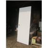 Image 2 : 80"H x 30"W plain painted white wooden interior door RH in-swing