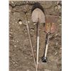 Image 1 : rake , shovel , post hole shovel