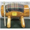 Image 1 : custom padded log foot rest - 14" long, 12" tall