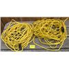 Image 1 : 2x 100' yellow extension cords - 1 needs new 'male' connector