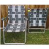 Image 1 : 2 vintage nylon web aluminum folding lawn chairs