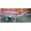 Image 1 : metal bucket and handles wheel barrow - well used - solid rubber tires