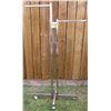 Image 1 : chrome clothes stand - 2 straight arms, on caster