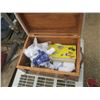Image 2 : wooden box with assorted items