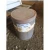 Image 1 : white pail with copper pieces and tin of misc