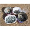 Image 1 : five pails of bolts , nuts , hardware