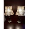 Image 1 : Bedside lamps, w/ shell lampshades - excellent condition - vintage