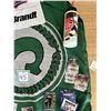 Image 2 : Variety of Sports items including CFL and NFL cards and unopened Toronto Blue Jays head rest covers