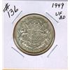 Image 1 : 1949 CANADIAN SILVER 50 CENT COIN