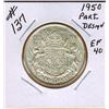 Image 1 : 1950 CANADIAN SILVER 50 CENT COIN - Part Design in the 0