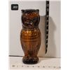 Image 1 : Mid-century amber owl liquor decanter bottle.