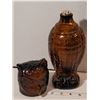 Image 3 : Mid-century amber owl liquor decanter bottle.