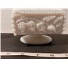 Image 5 : Milk glass lidded grape design dish (chipped corner) & lotion pump.