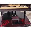 Image 3 : Vintage music box grand piano, dancing ballerina jewelry box. Working